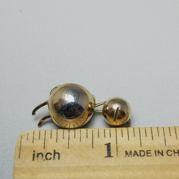 Vintage Valenza 12k Yellow Gold Filled Brooch, Abstract Retro Design, - Picture 7 of 7